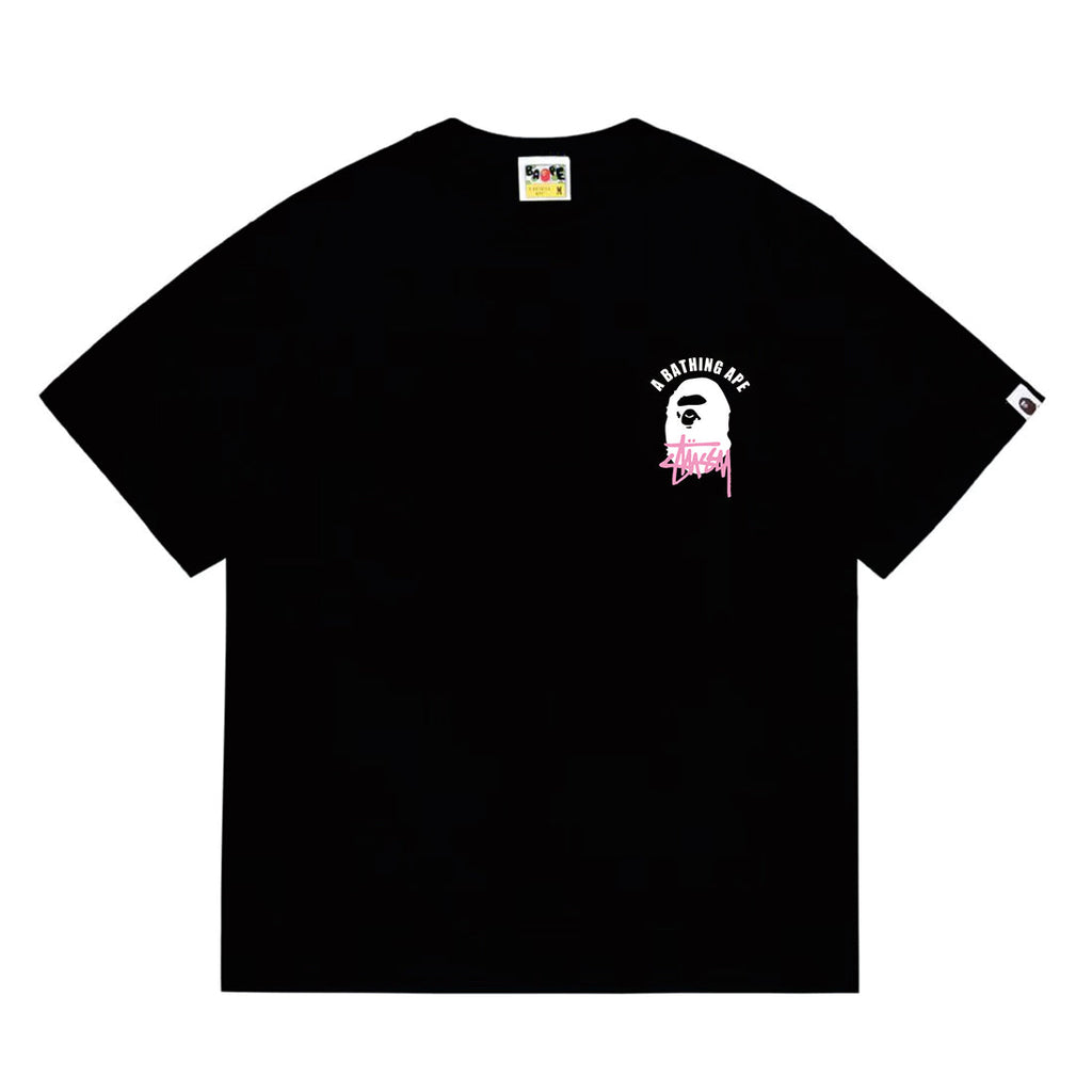 Bathing Shark and ape head print T-Shirt NextBlock