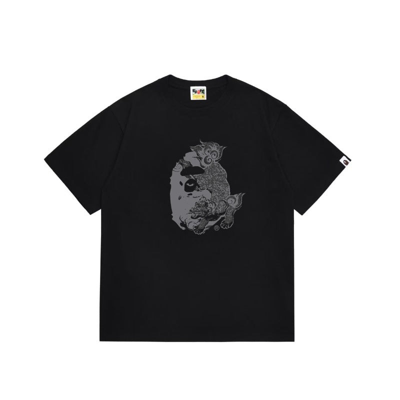 Bathing Shark and ape head print T Shirts NextBlock
