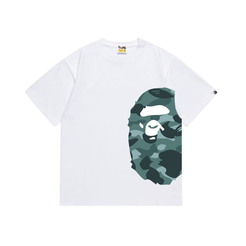 Bathing Shark and ape head print T Shirts NextBlock