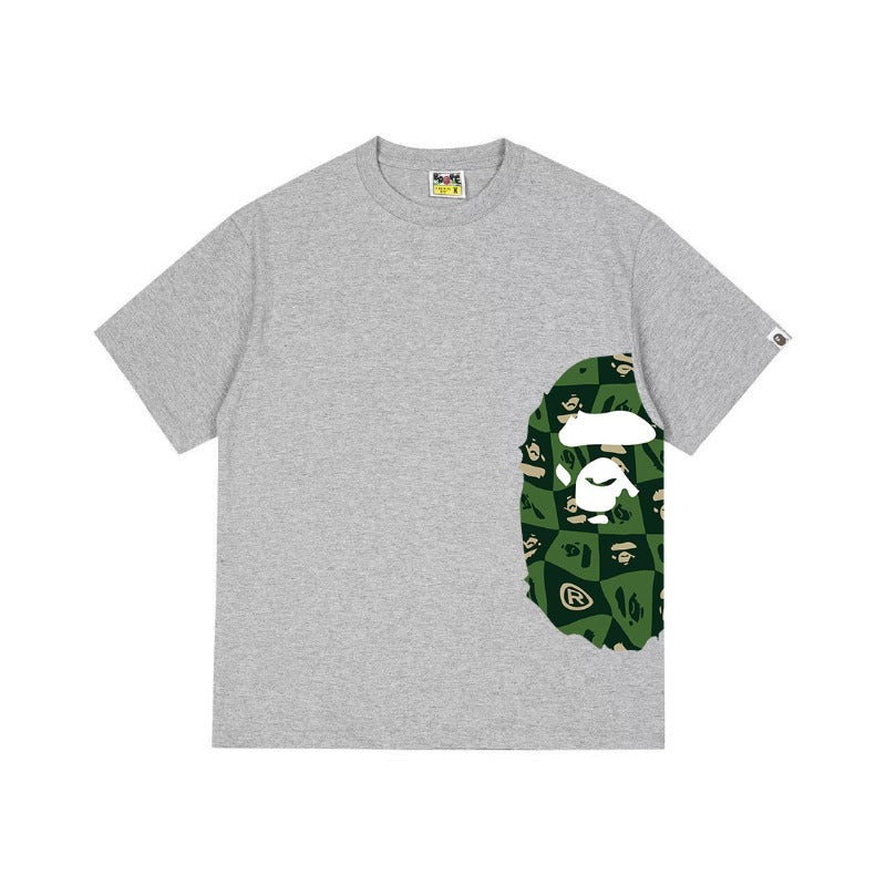 Bathing Shark and ape head print T Shirts NextBlock