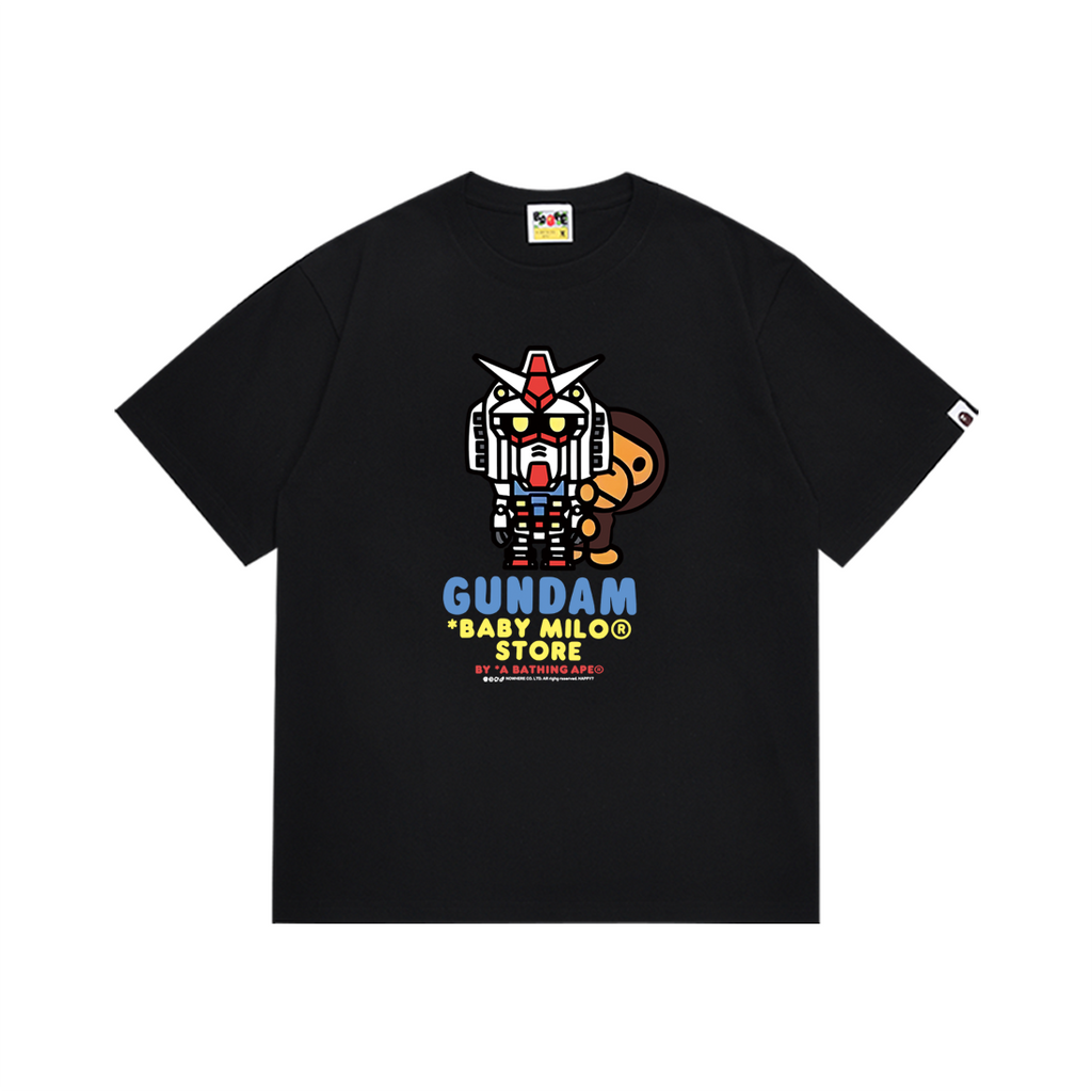 Bathing Shark and ape head print T-Shirt NextBlock