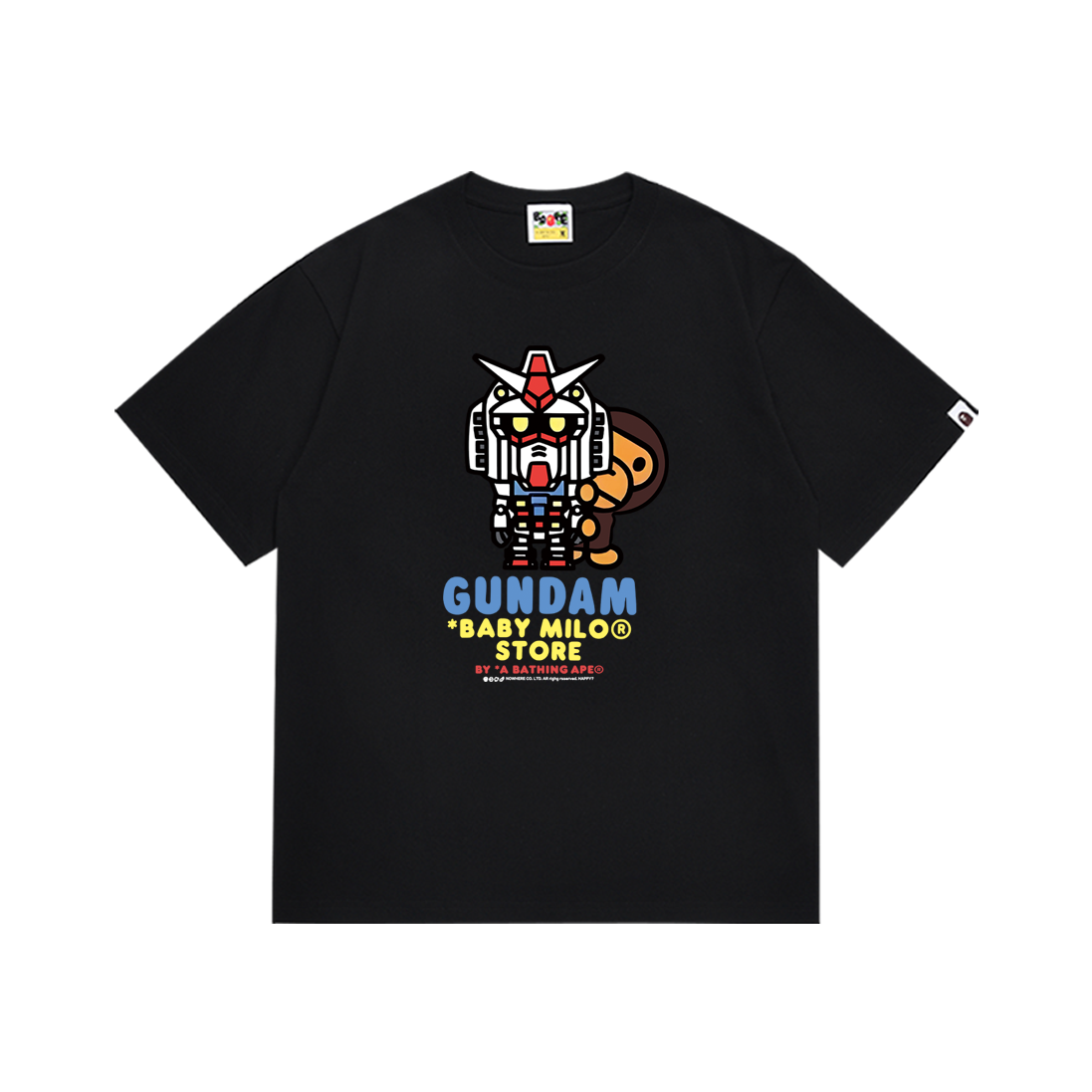 Bathing Shark and ape head print T-Shirt NextBlock