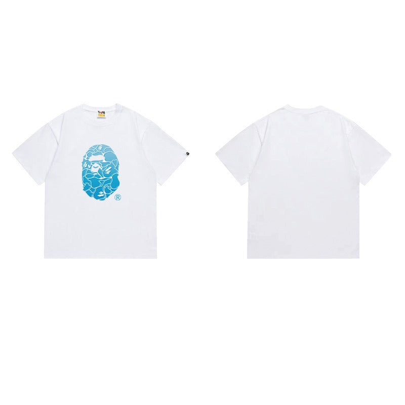 Bathing Shark and ape head print T Shirts NextBlock