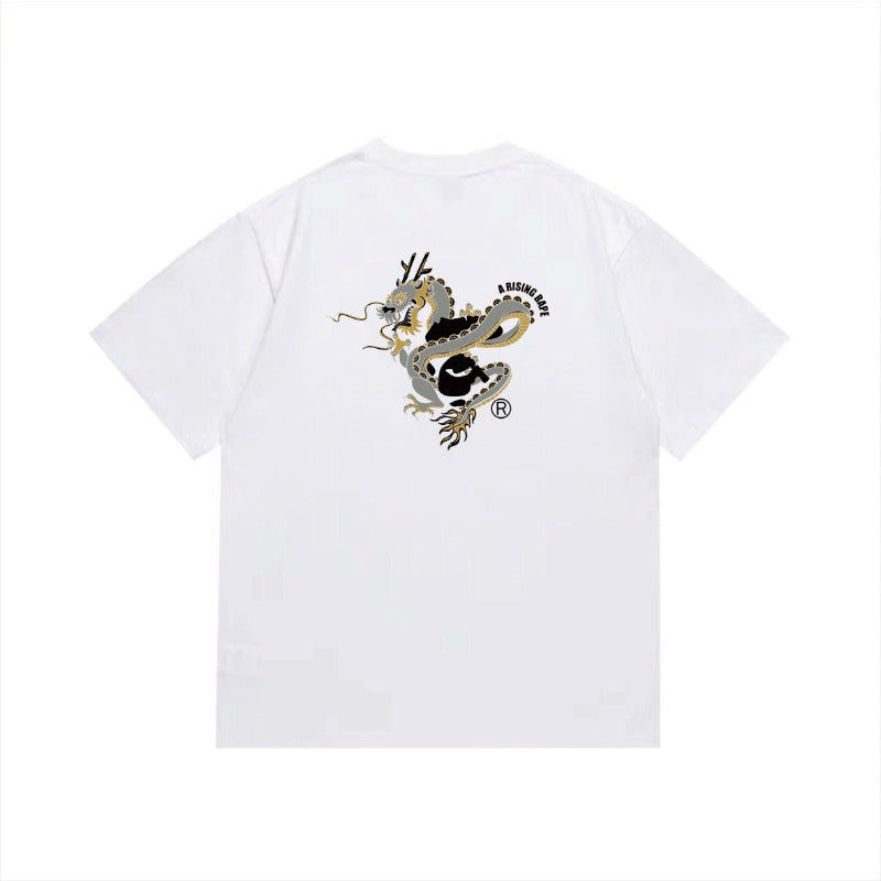 Bathing Shark and ape head print T Shirts NextBlock