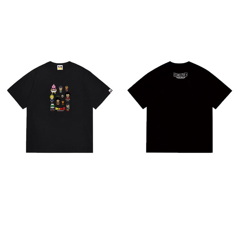 Bathing Shark and ape head print T Shirts NextBlock
