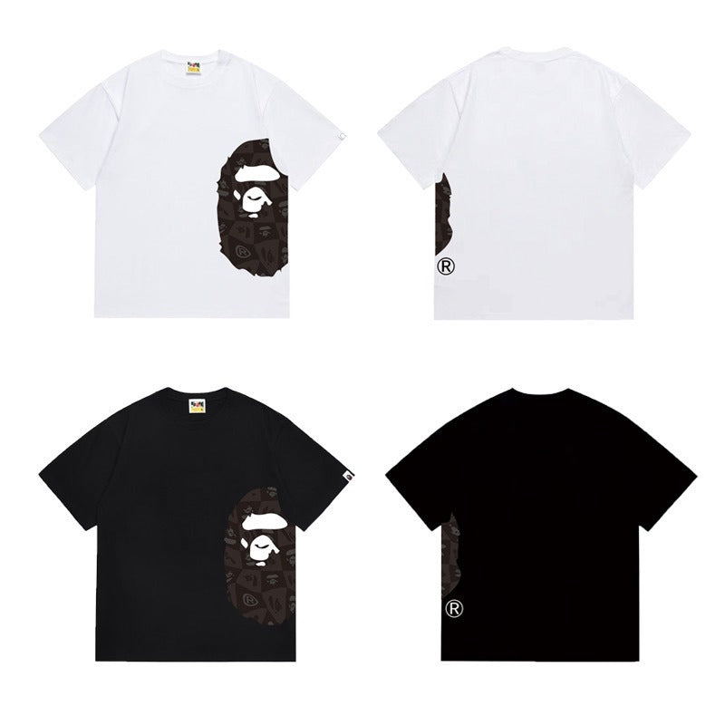 Bathing Shark and ape head print T Shirts NextBlock