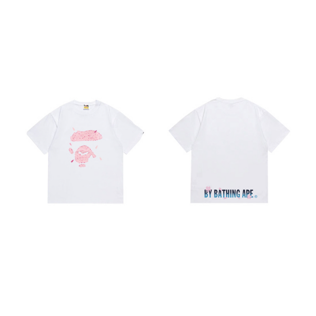 Bathing Shark and ape head print T-Shirt NextBlock