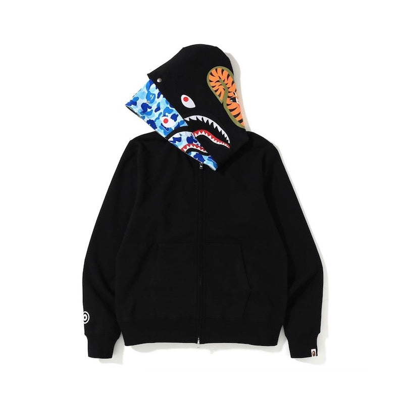 Bathing Shark and ape head print Hoodie Camouflage Cardigan Men's and Women's Sweater Hoodie Coat NextBlock