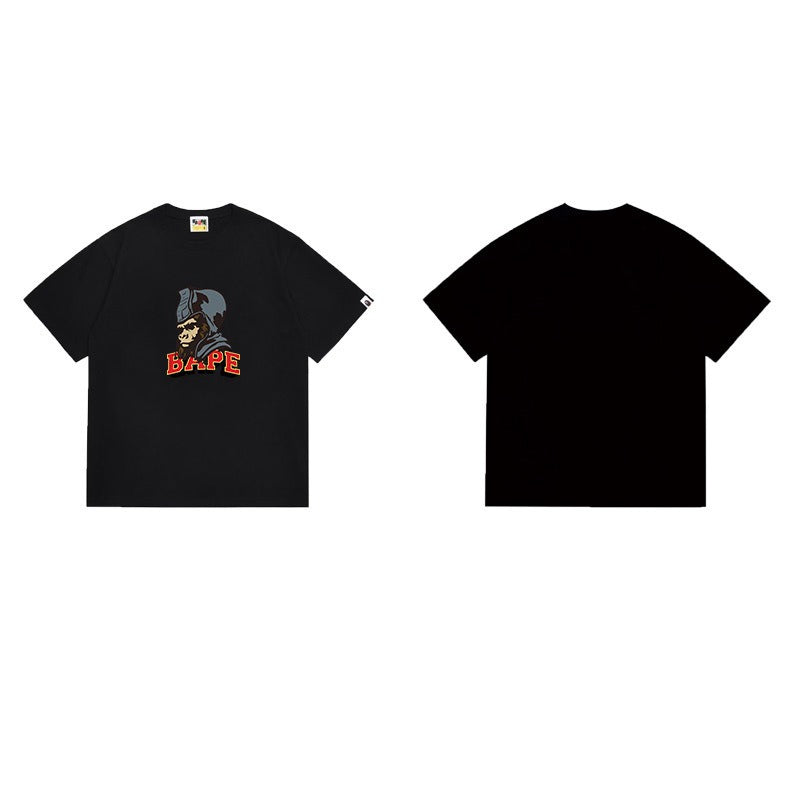 Bathing Shark and ape head print T Shirts NextBlock