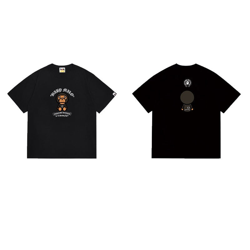 Bathing Shark and ape head print T Shirts NextBlock