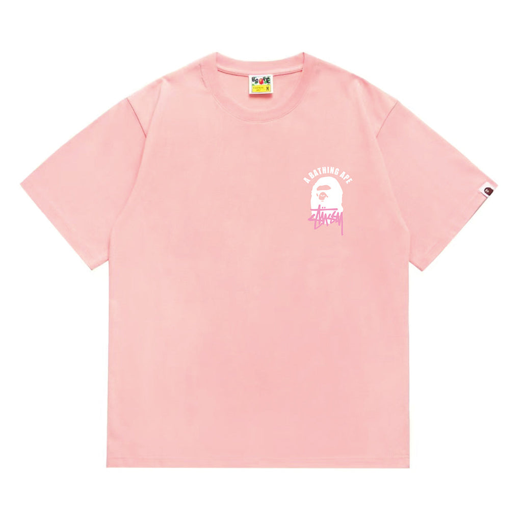 Bathing Shark and ape head print T-Shirt NextBlock