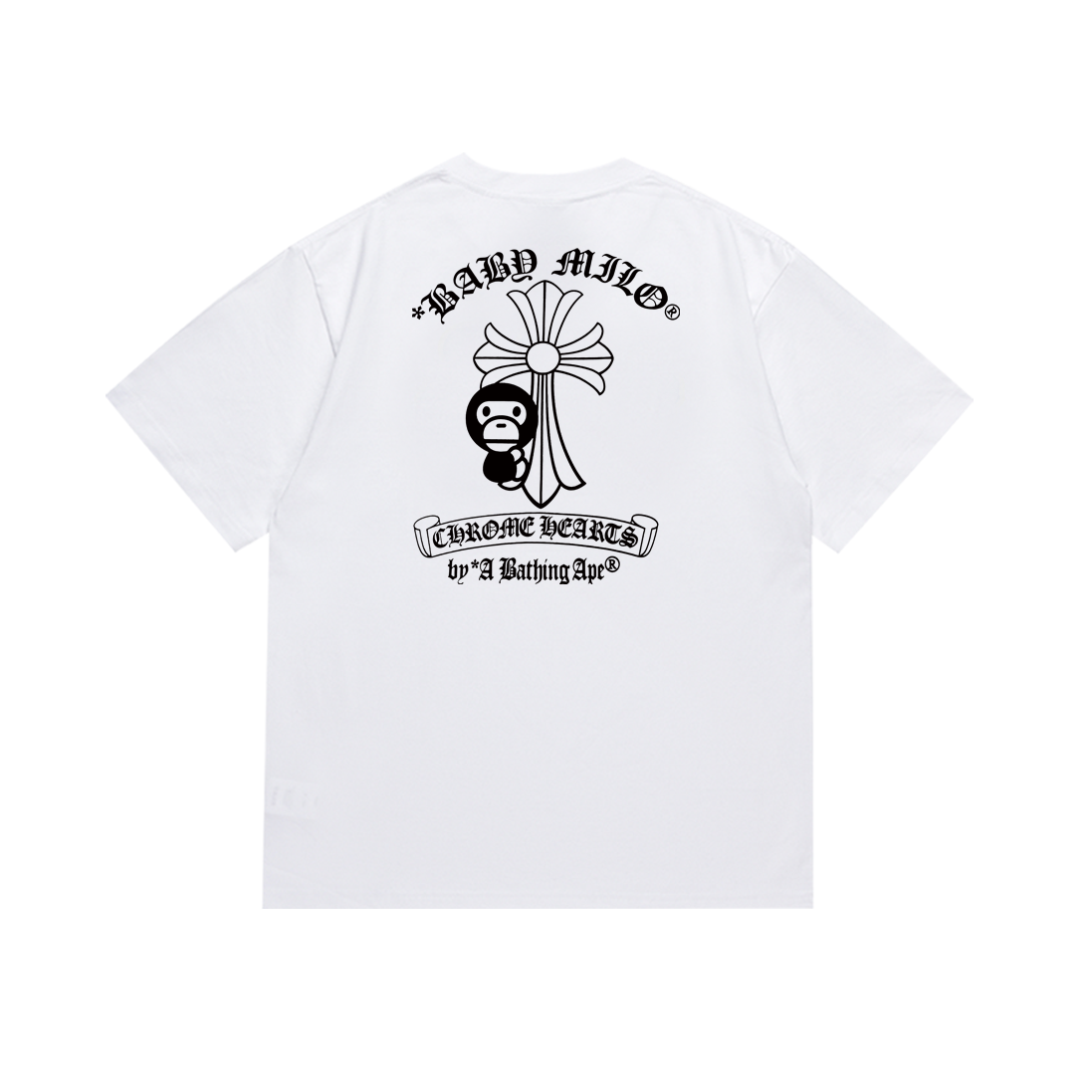Bathing Shark and ape head print T-Shirt NextBlock