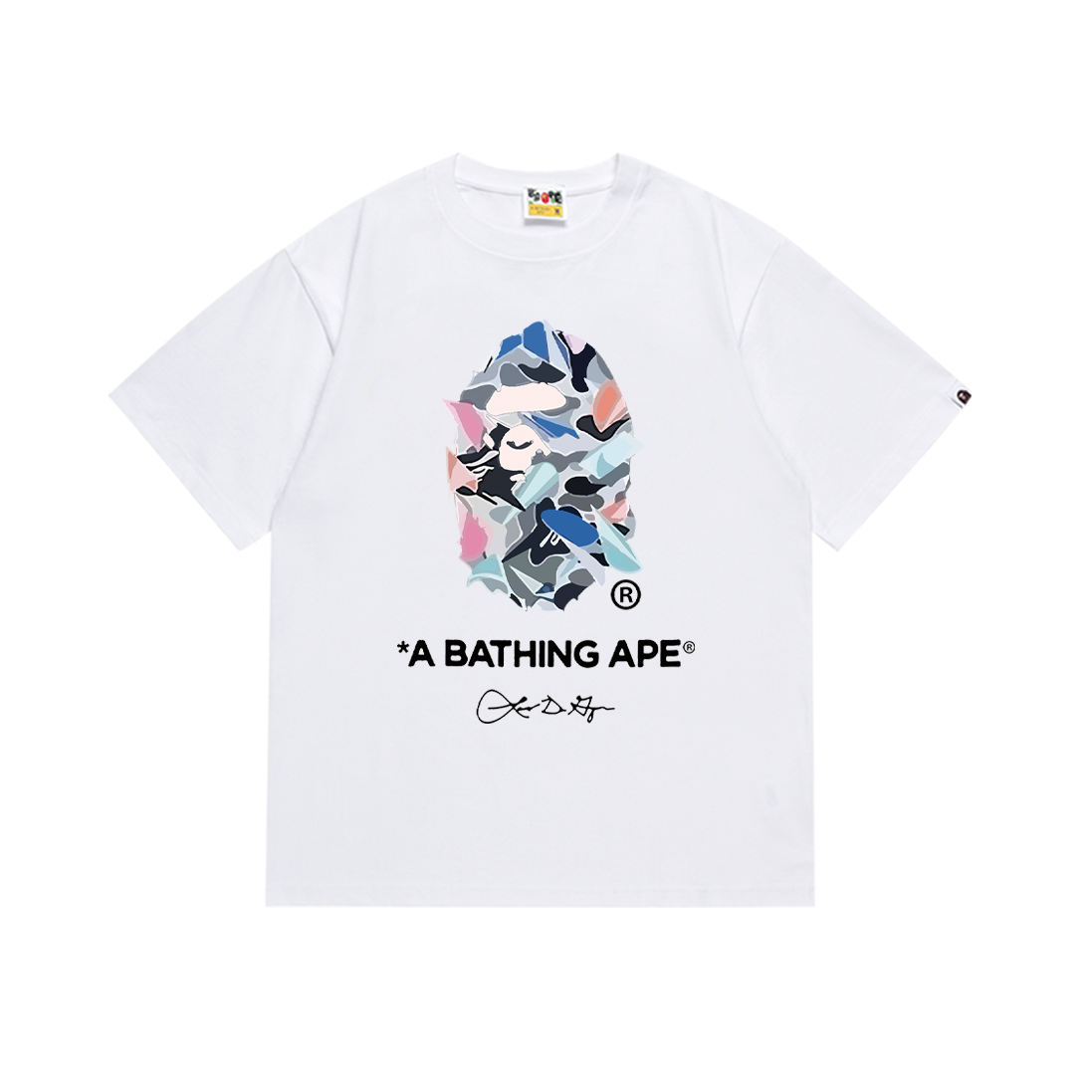Bathing Shark and ape head print T-Shirt NextBlock