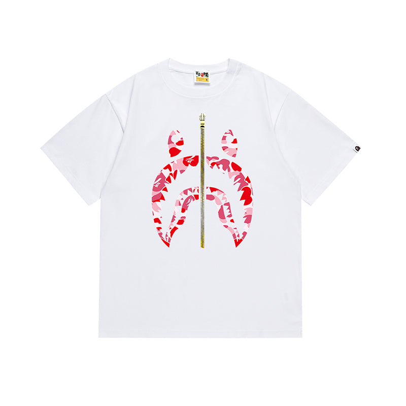 Bathing Shark and ape head print T Shirt NextBlock