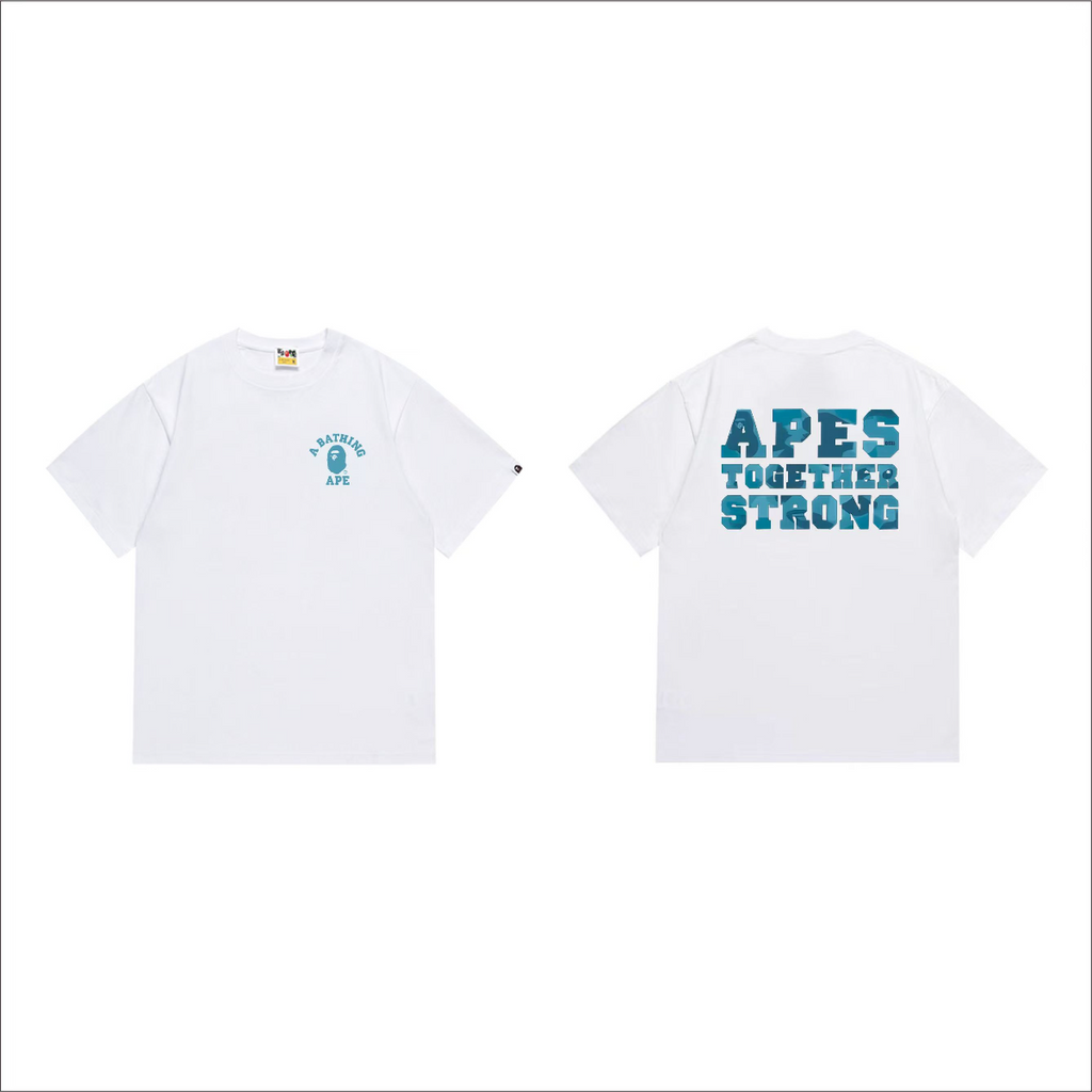 Bathing Shark and ape head print T-Shirt NextBlock