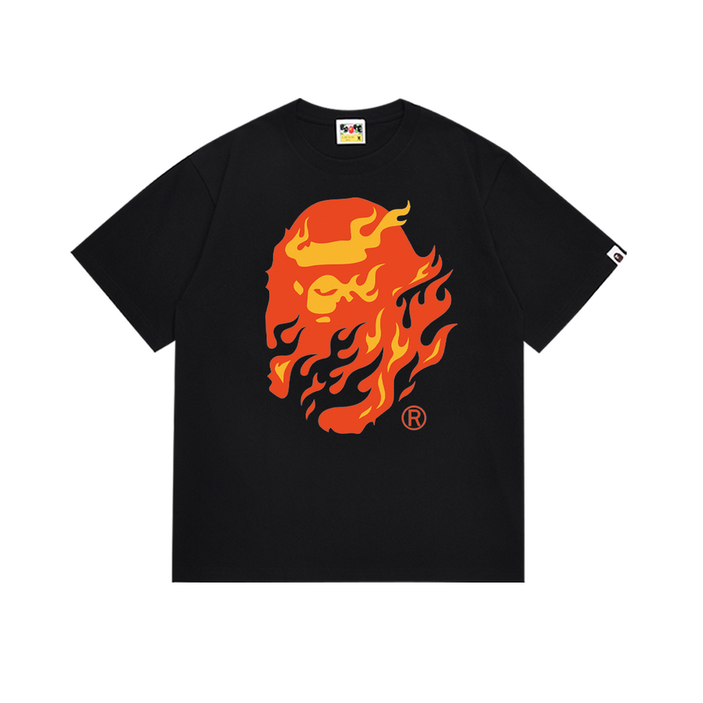 Bathing Shark and ape head print T-Shirt NextBlock