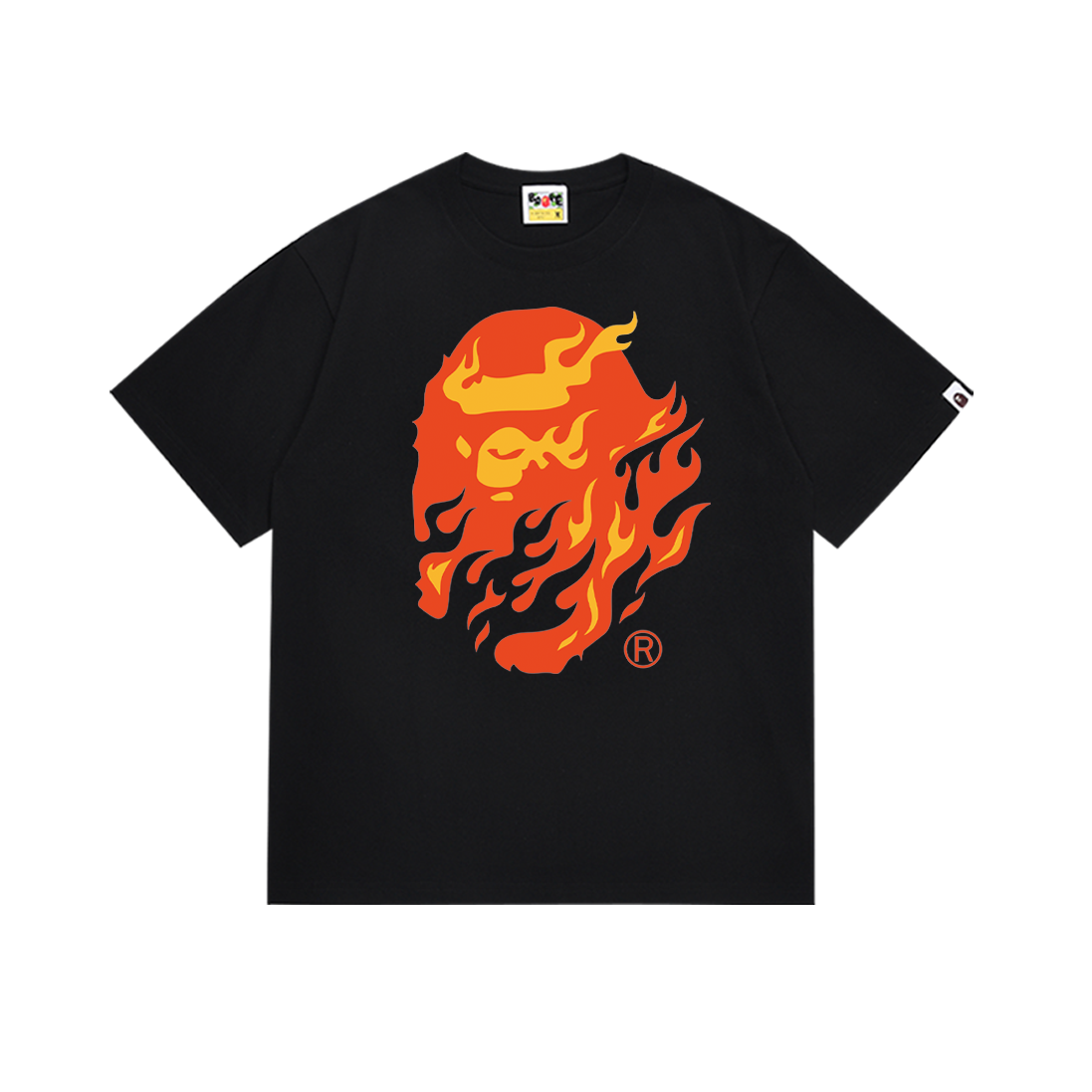 Bathing Shark and ape head print T-Shirt NextBlock