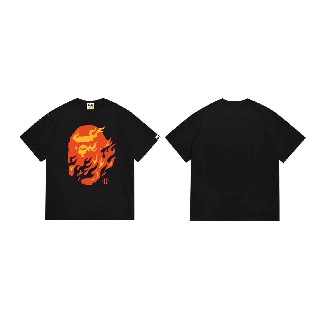 Bathing Shark and ape head print T-Shirt NextBlock