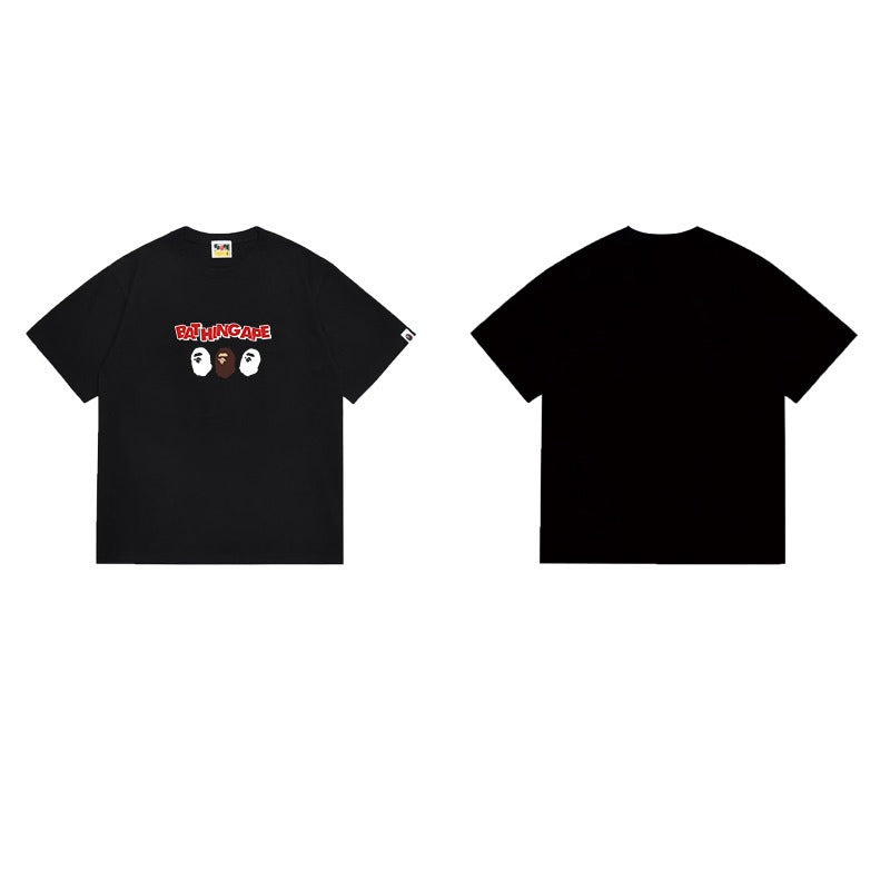 Bathing Shark and ape head print T Shirts NextBlock