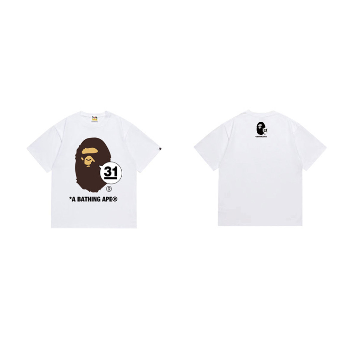 Bathing Shark and ape head print T-Shirt NextBlock
