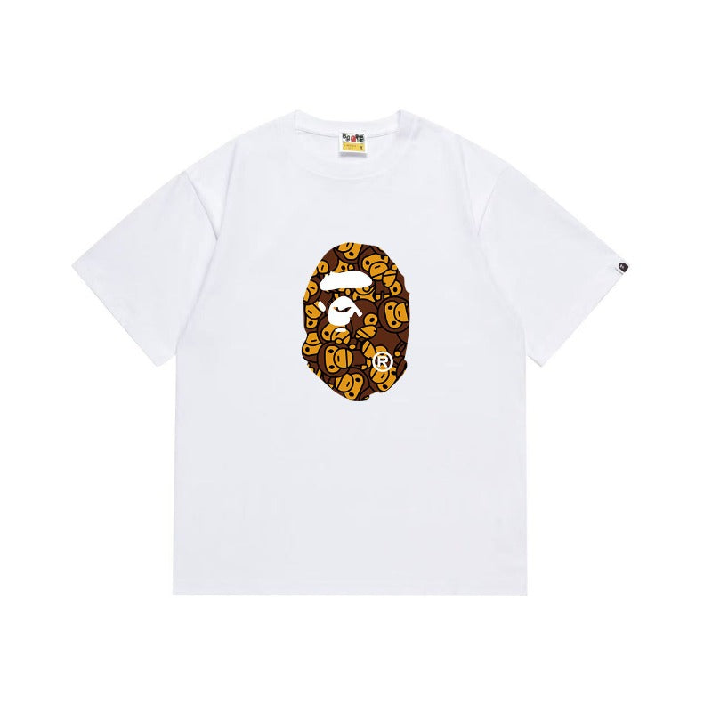 Bathing Shark and ape head print T Shirts NextBlock