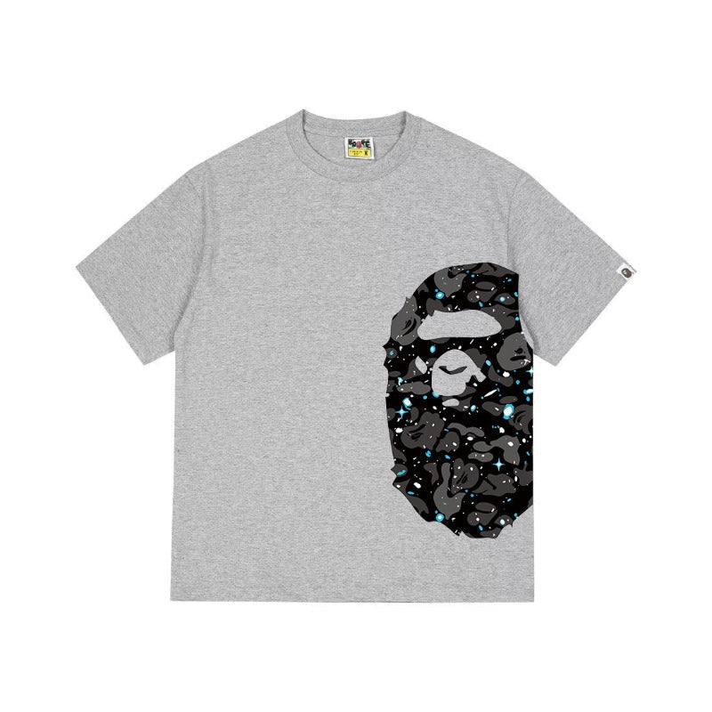 Bathing Shark and ape head print T Shirts NextBlock