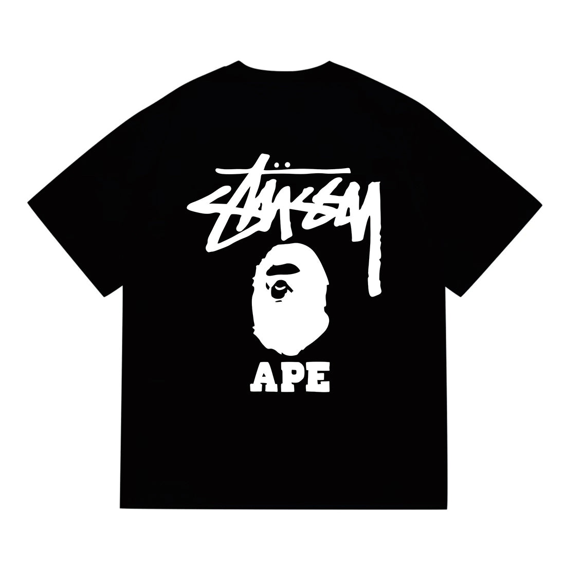Bathing Shark and ape head print T-Shirt NextBlock