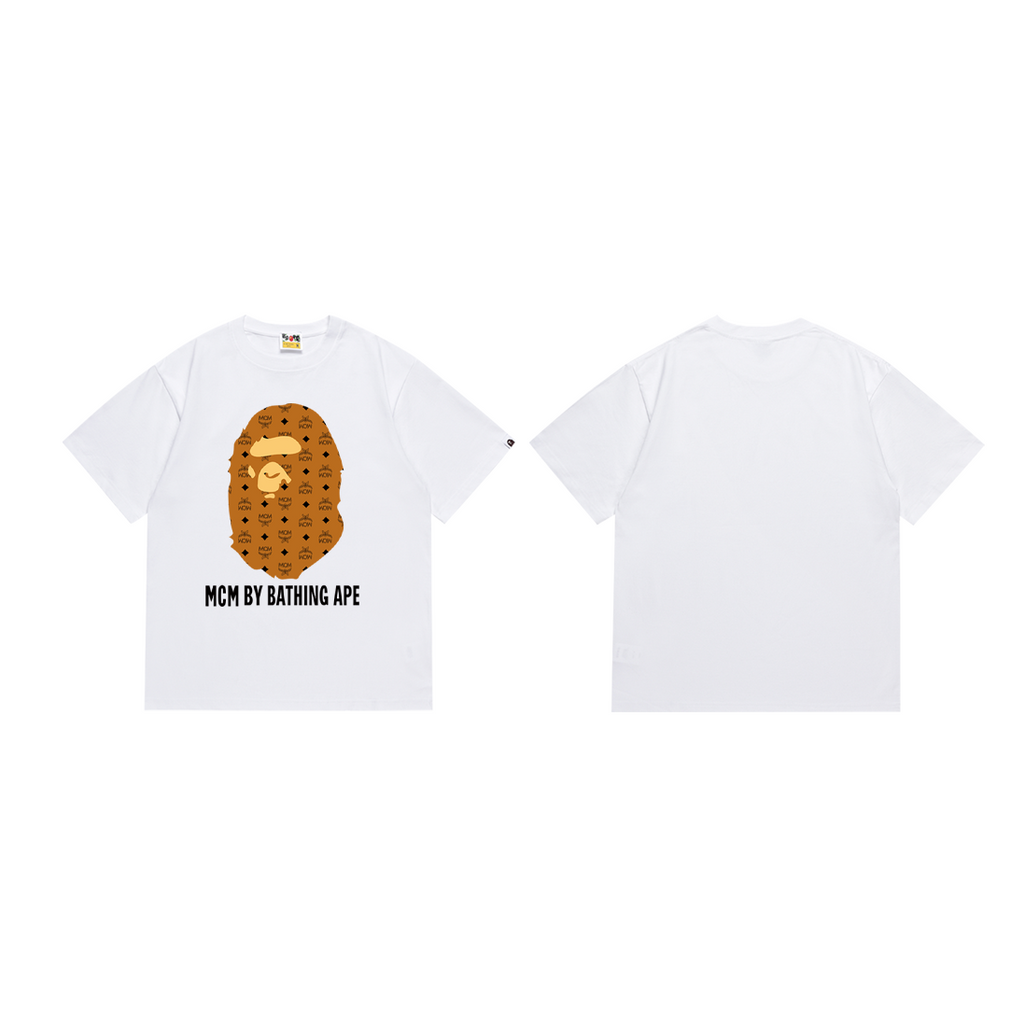 Bathing Shark and ape head print T-Shirt NextBlock