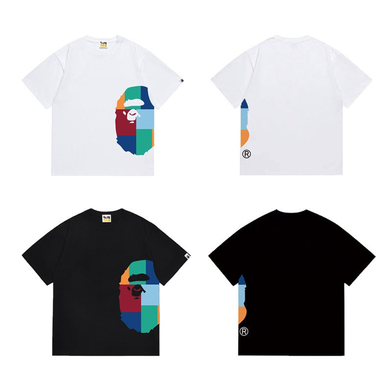 Bathing Shark and ape head print T Shirts NextBlock