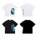 Bathing Shark and ape head print T Shirts NextBlock