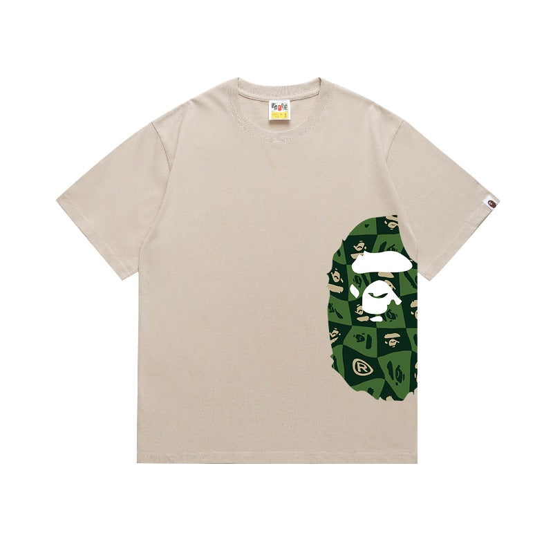 Bathing Shark and ape head print T Shirts NextBlock