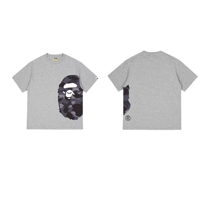 Bathing Shark and ape head print T Shirts NextBlock