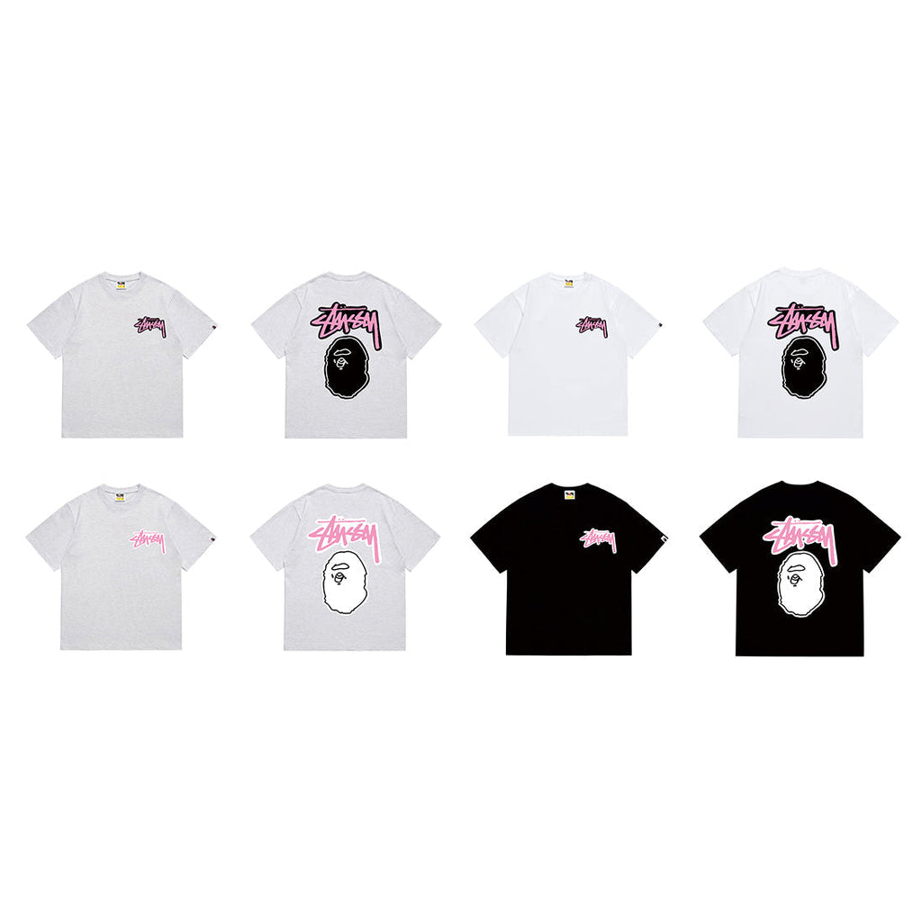 Bathing Shark and ape head print T-Shirt NextBlock