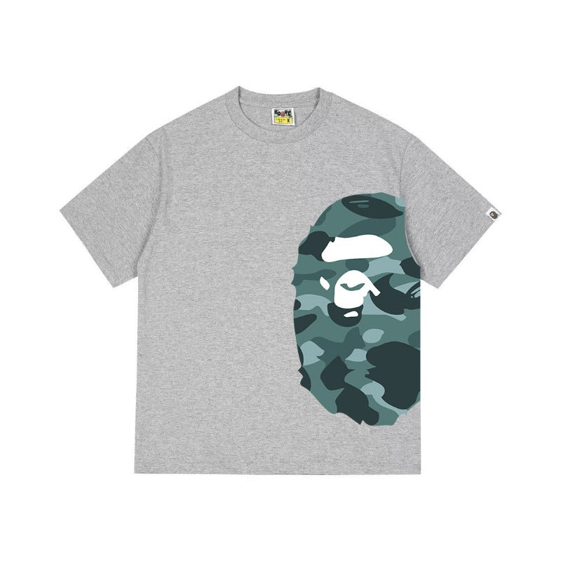 Bathing Shark and ape head print T Shirts NextBlock
