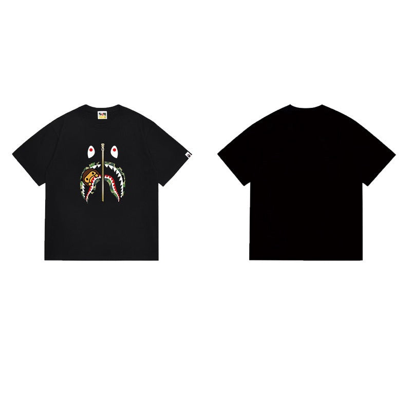 Bathing Shark and ape head print T Shirts NextBlock