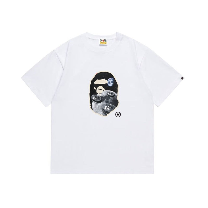 Bathing Shark and ape head print T Shirts NextBlock