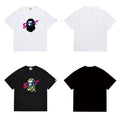 Bathing Shark and ape head print T Shirts NextBlock