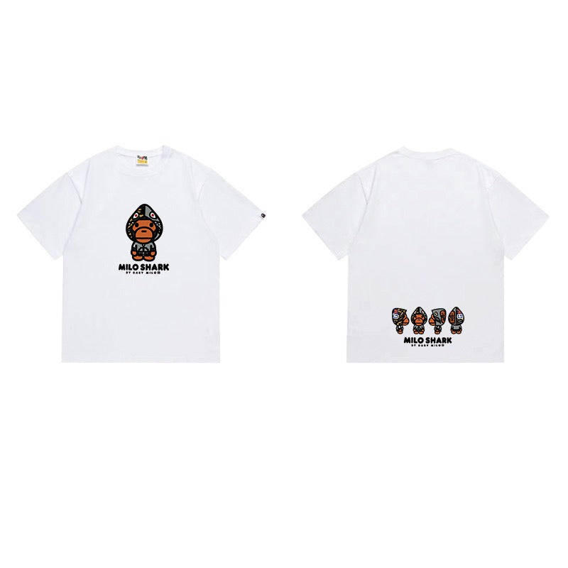 Bathing Shark and ape head print T Shirts NextBlock