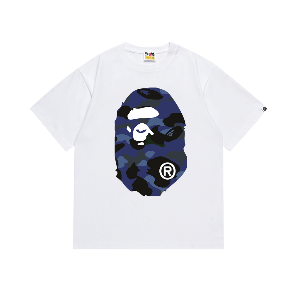 Bathing Shark and ape head print T-Shirt NextBlock