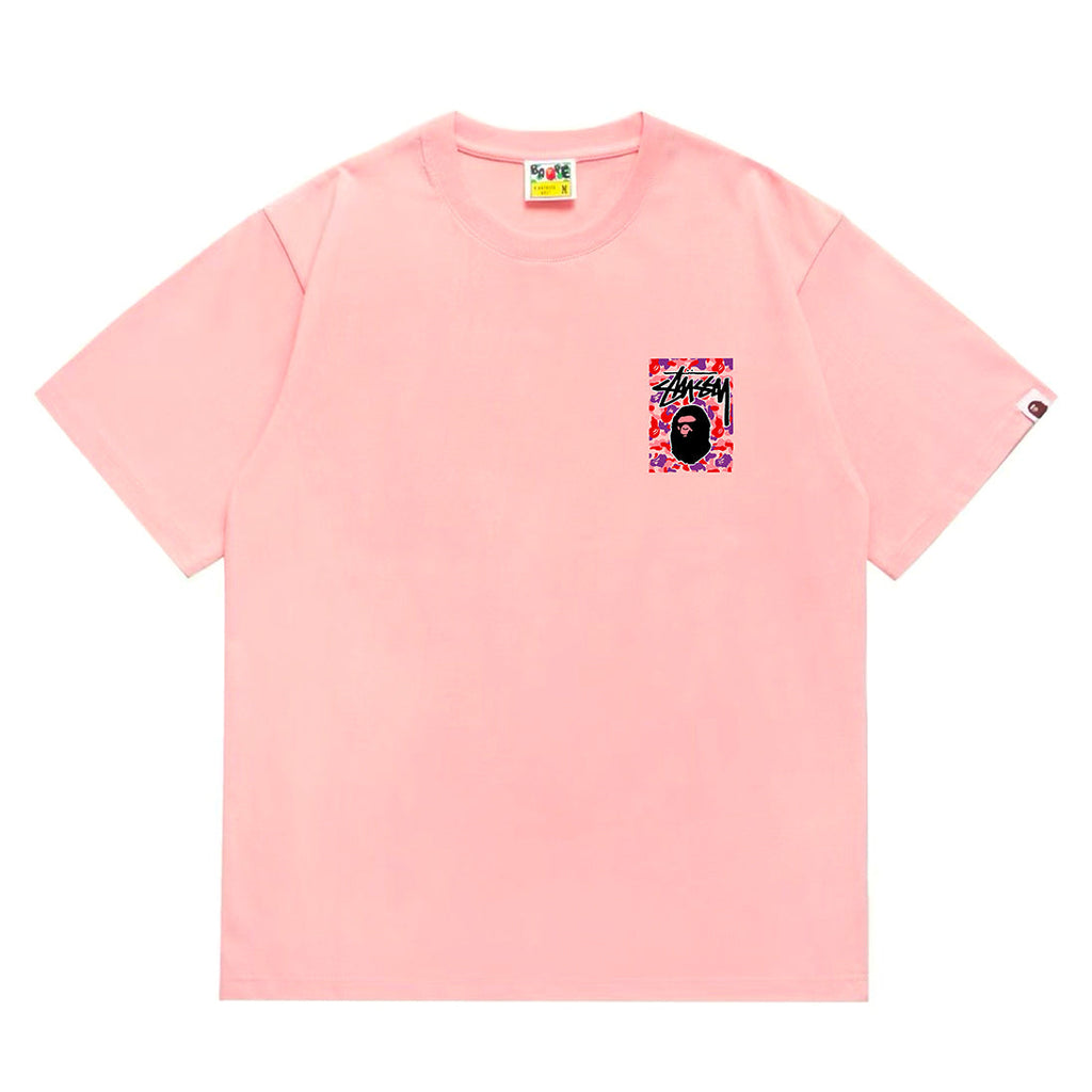 Bathing Shark and ape head print T-Shirt NextBlock
