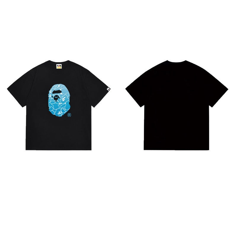 Bathing Shark and ape head print T Shirts NextBlock