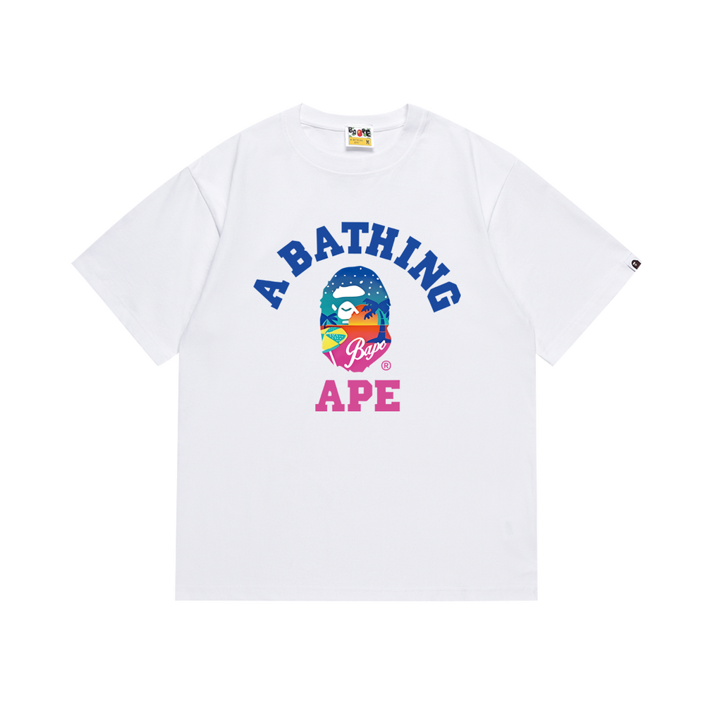 Bathing Shark and ape head print T Shirts NextBlock