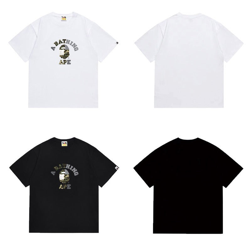Bathing Shark and ape head print T Shirts NextBlock