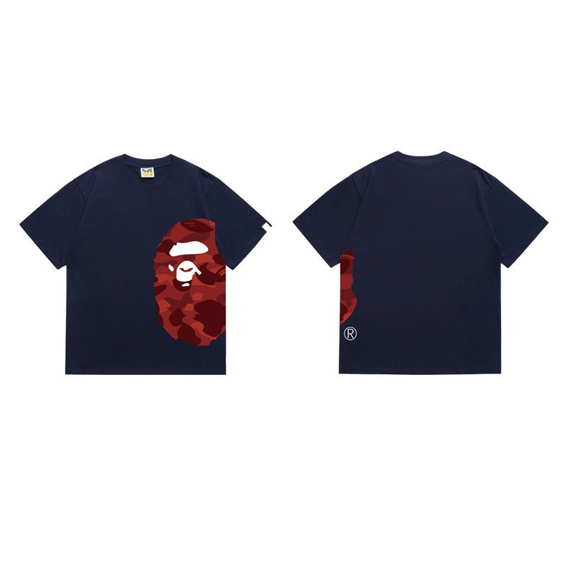 Bathing Shark and ape head print T Shirts NextBlock