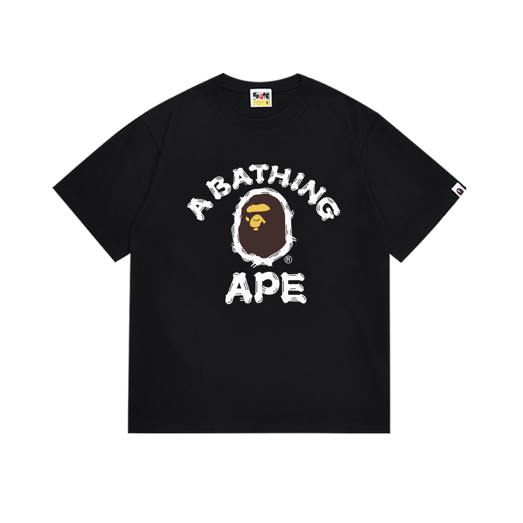 Bathing Shark and ape head print T-Shirt NextBlock