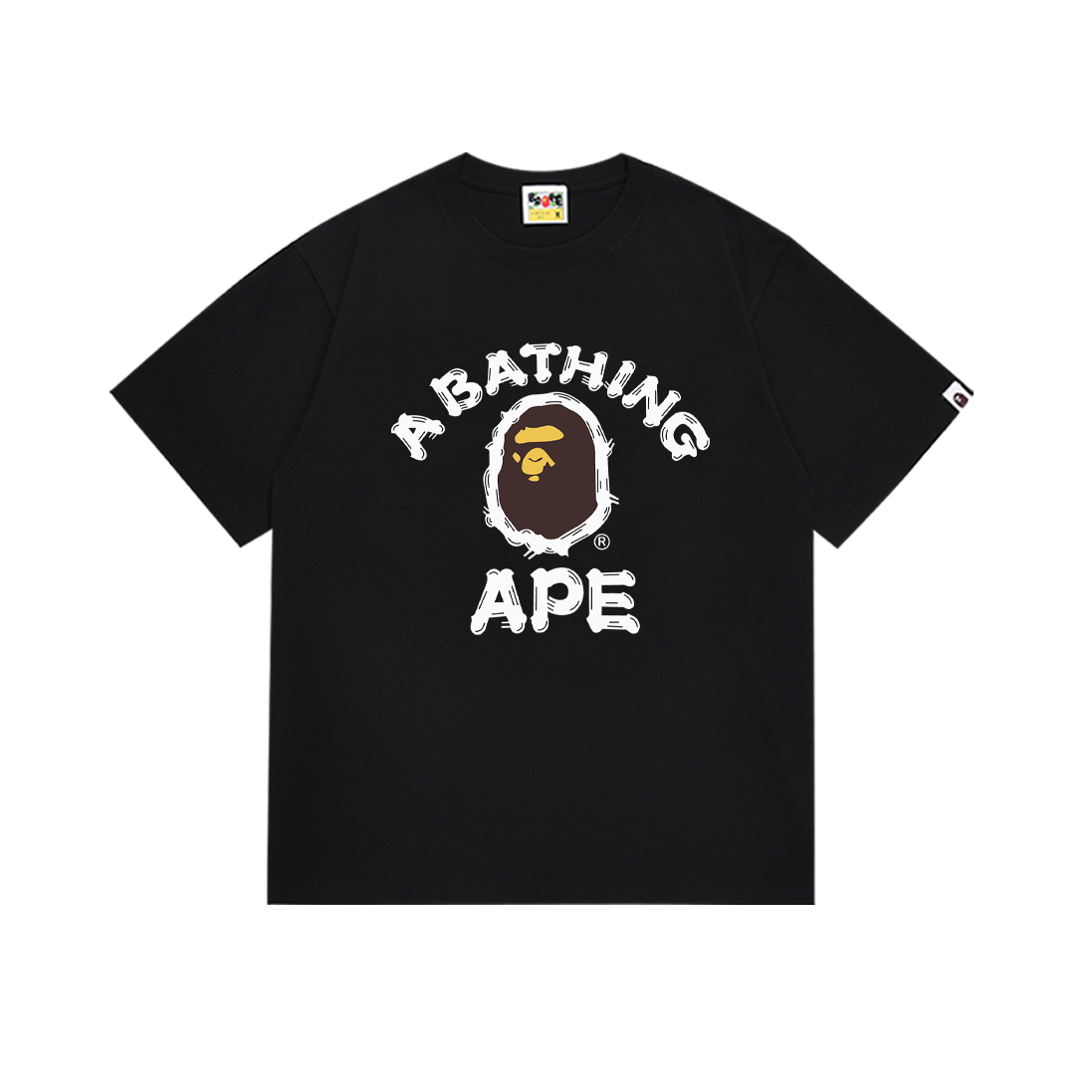 Bathing Shark and ape head print T-Shirt NextBlock