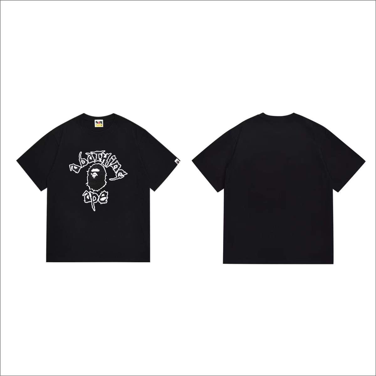 Bathing Shark and ape head print T-Shirt NextBlock