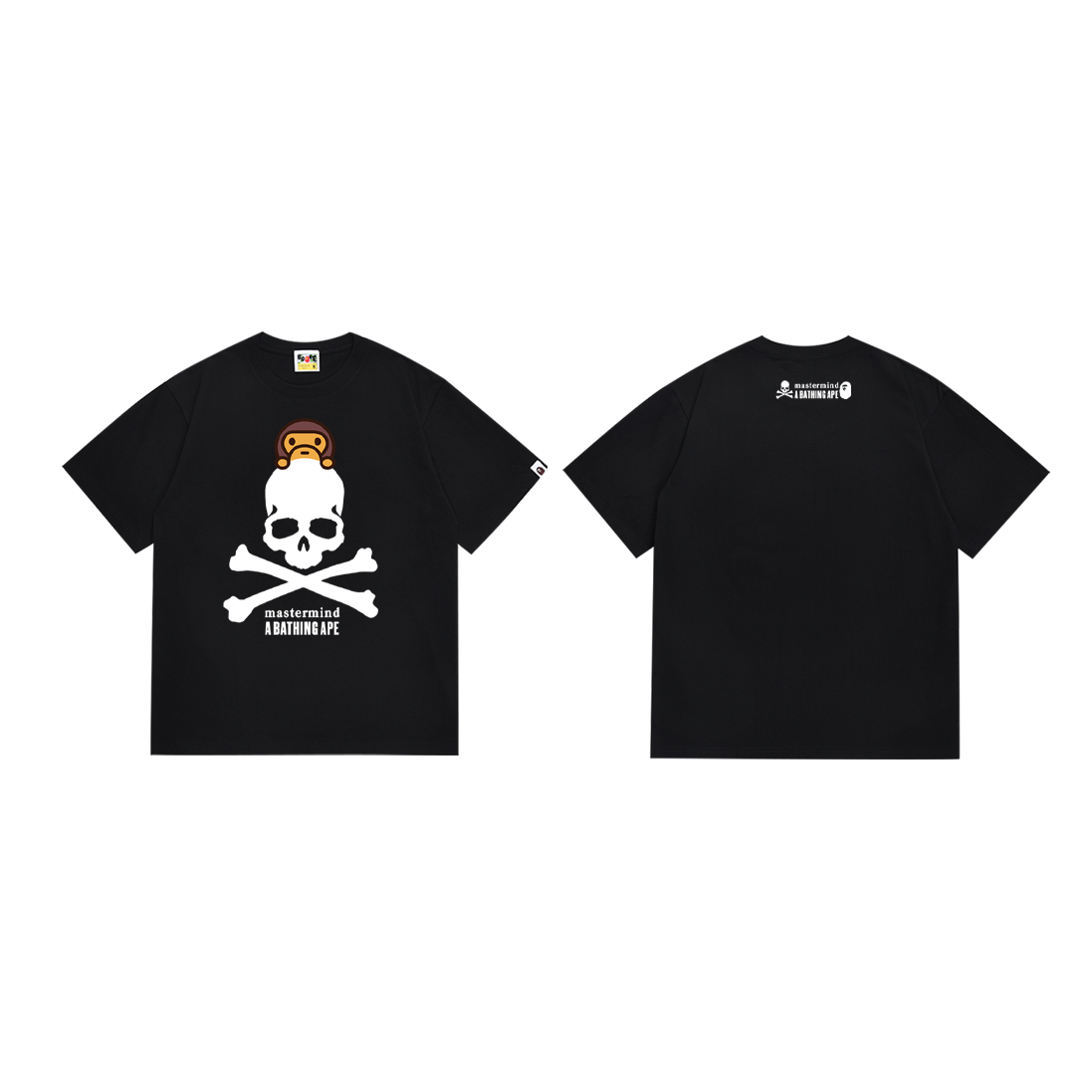 Bathing Shark and ape head print T-Shirt NextBlock