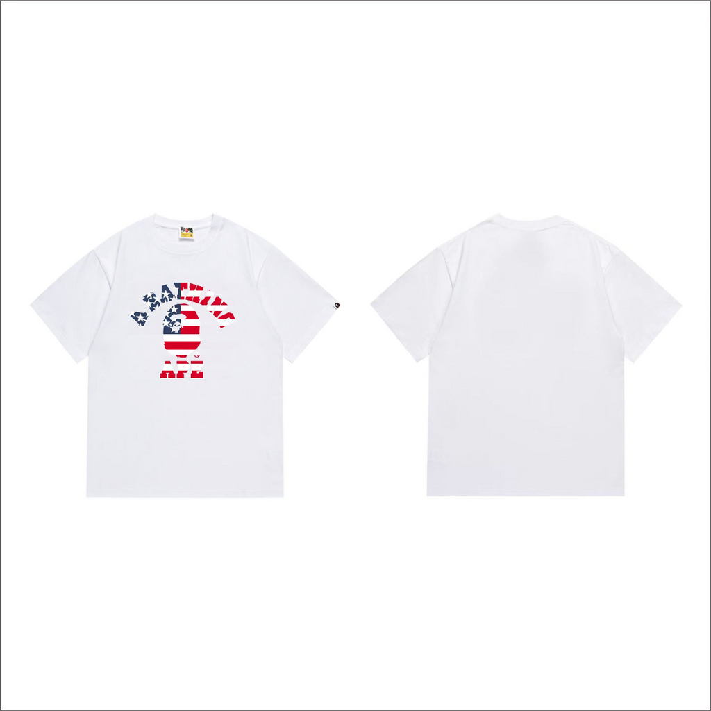 Bathing Shark and ape head print T-Shirt NextBlock