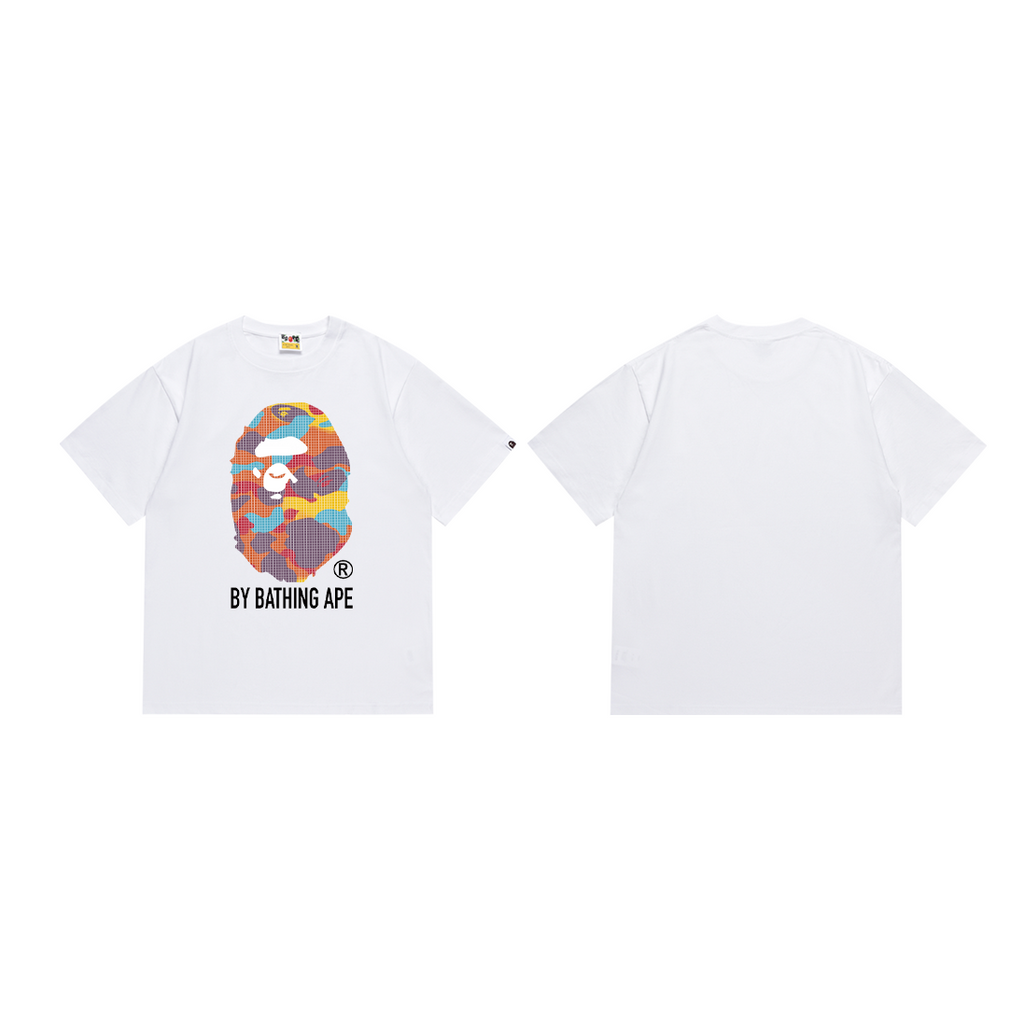 Bathing Shark and ape head print T-Shirt NextBlock